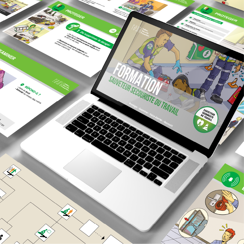 Diaporama de formation SST, réalisé par Edition Securite Prevention