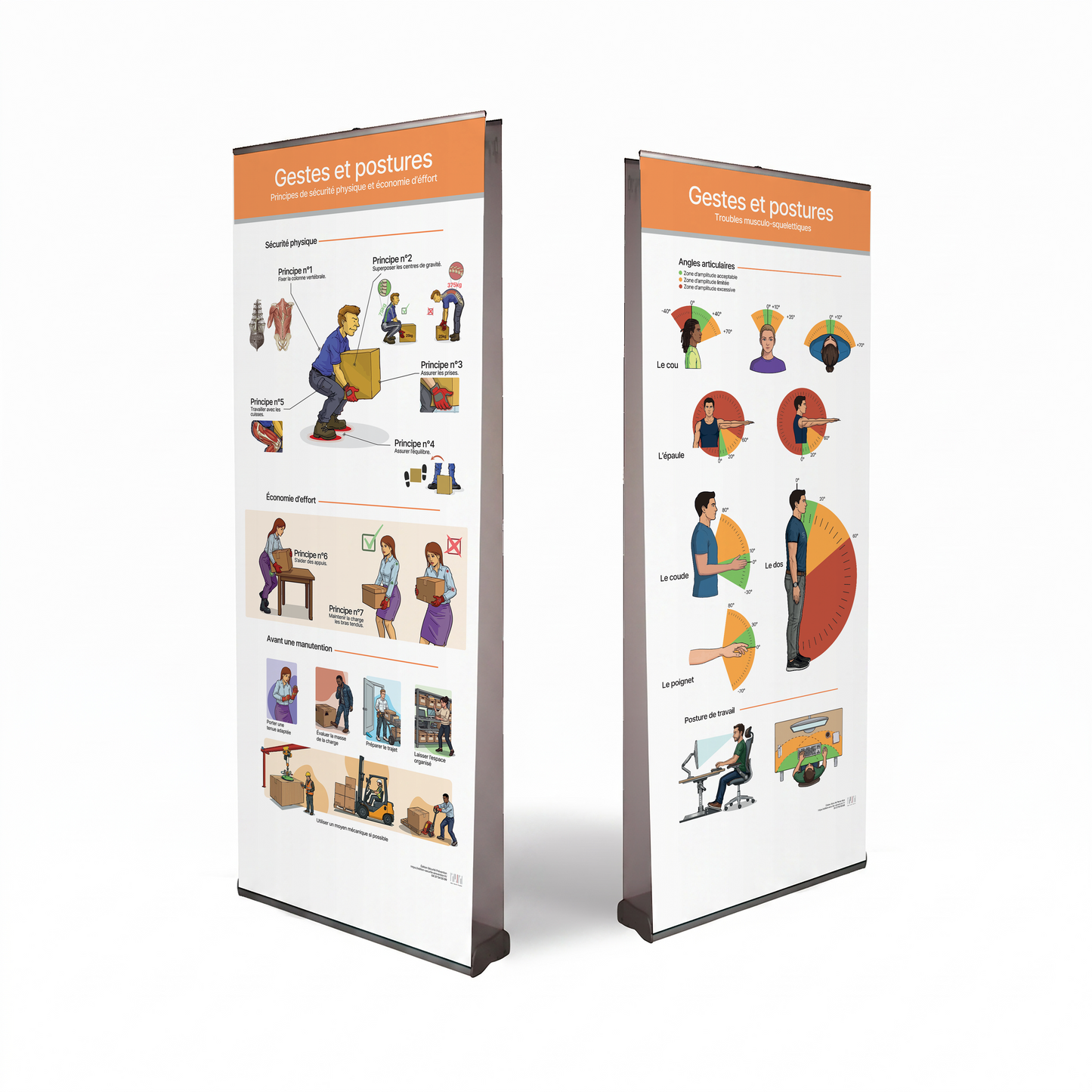 KAKEMONO ROLL-UP Gestes et Postures PRAP TMS - Support de formation