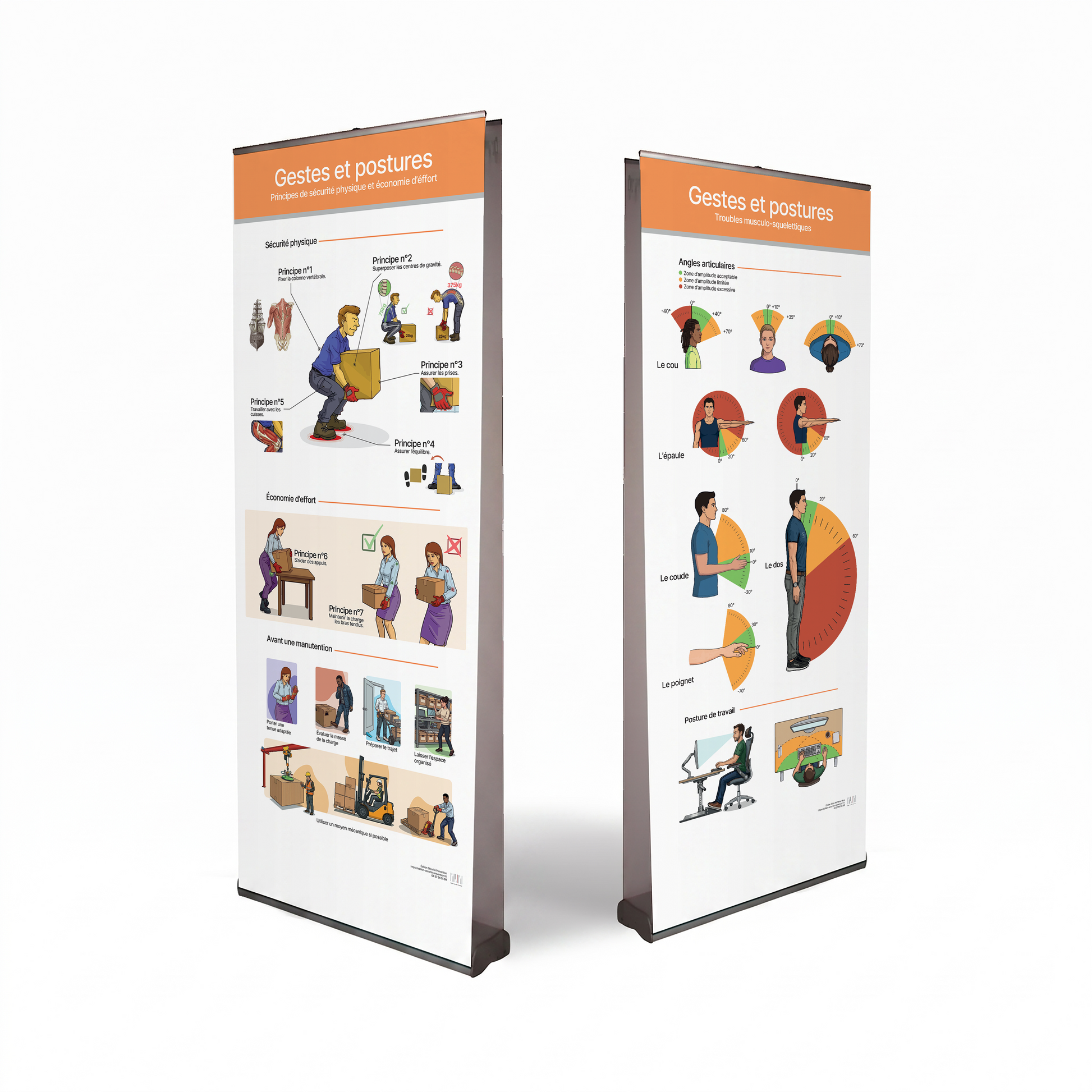 KAKEMONO ROLL-UP Gestes et Postures PRAP TMS - Support de formation