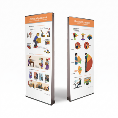 KAKEMONO ROLL-UP Gestes et Postures PRAP TMS - Support de formation